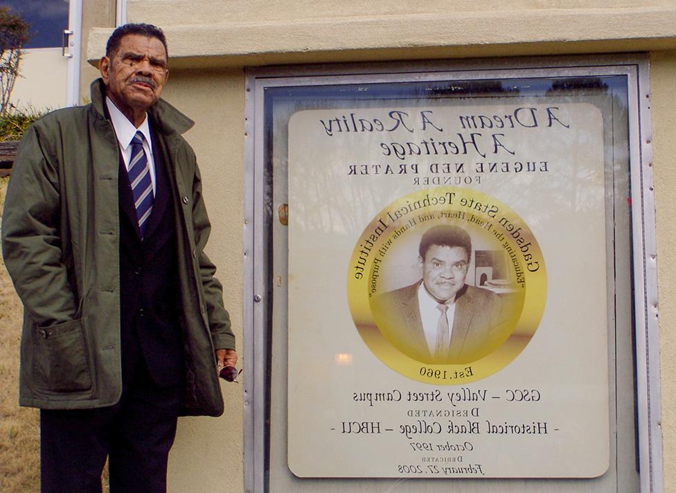 Eugene Ned Prater at the Valley Street Campus monument dedication in 2008